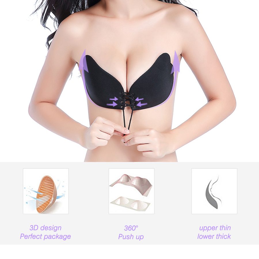 Invisible Push-Up Frontless Bra Silicone Deep