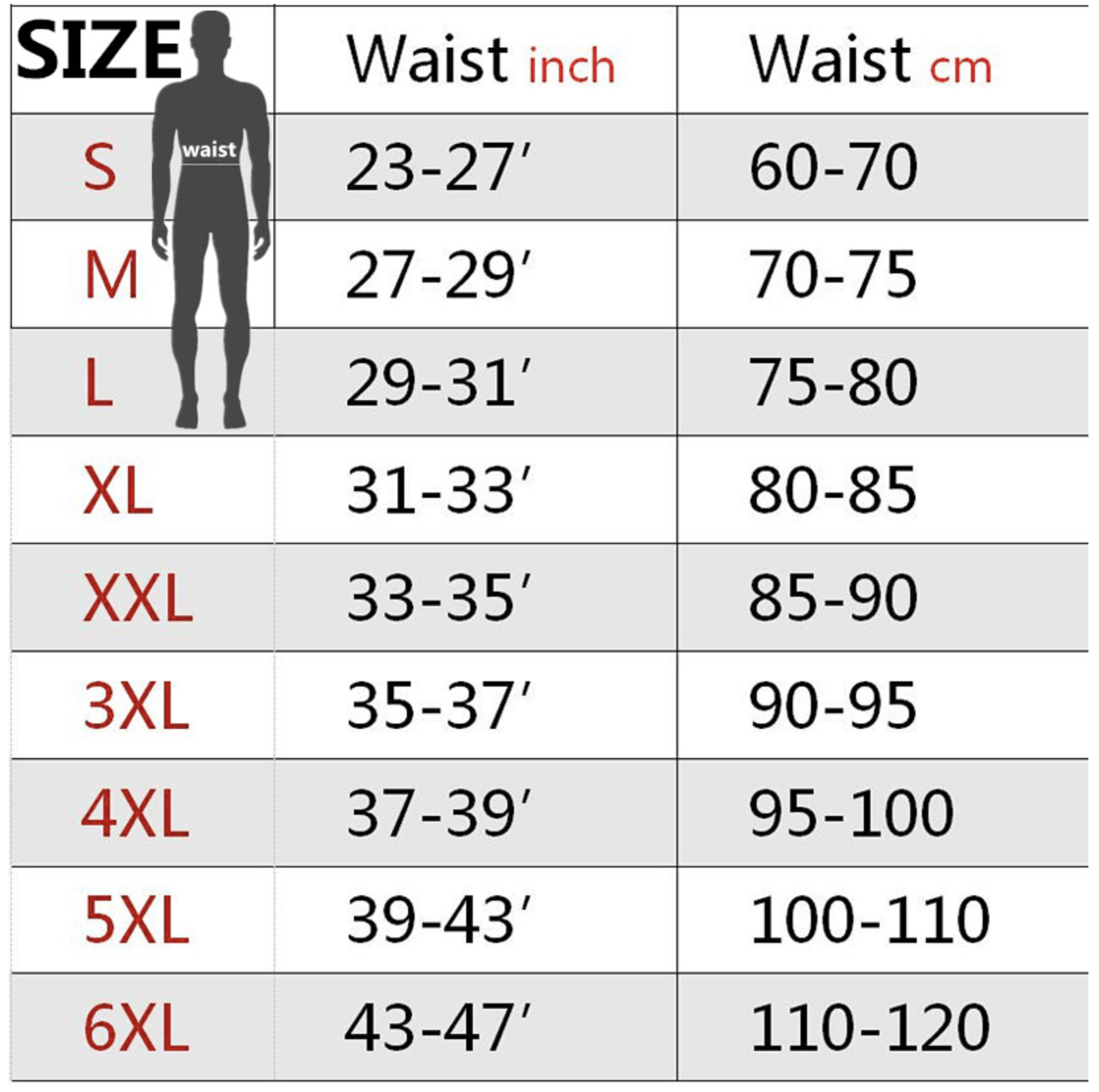 sauna shaper belt for men size chart