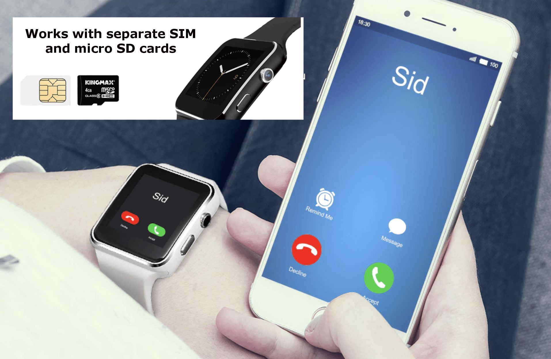 smartwatch carte SIM carte micro sd