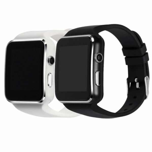 black and white fitness health tracker smartwatch