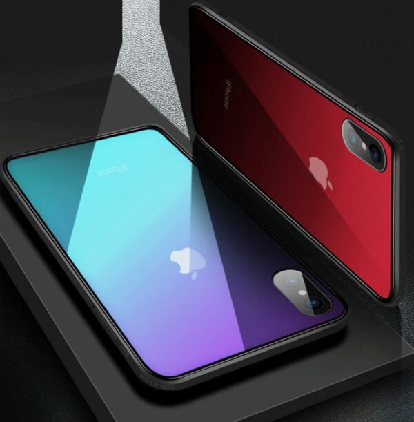 Étui pour iPhone en verre invisible de couleur dégradée