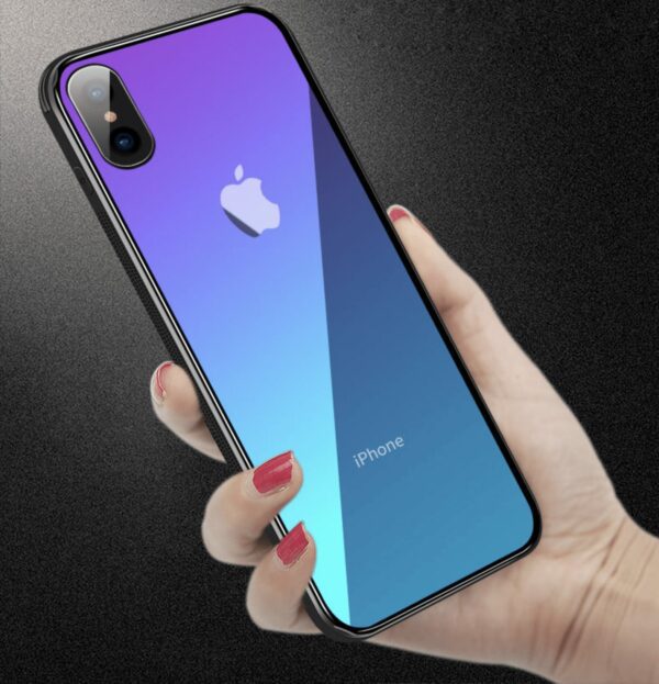 Étui pour iPhone de couleur dégradée avec verre véritable