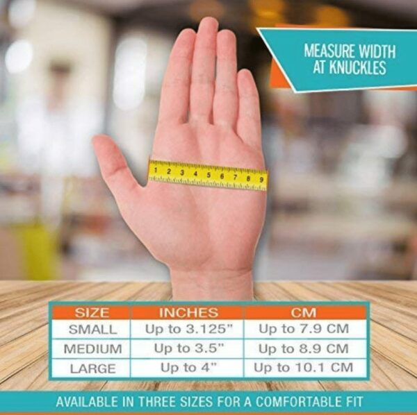 tabla de tallas de guantes para la artritis