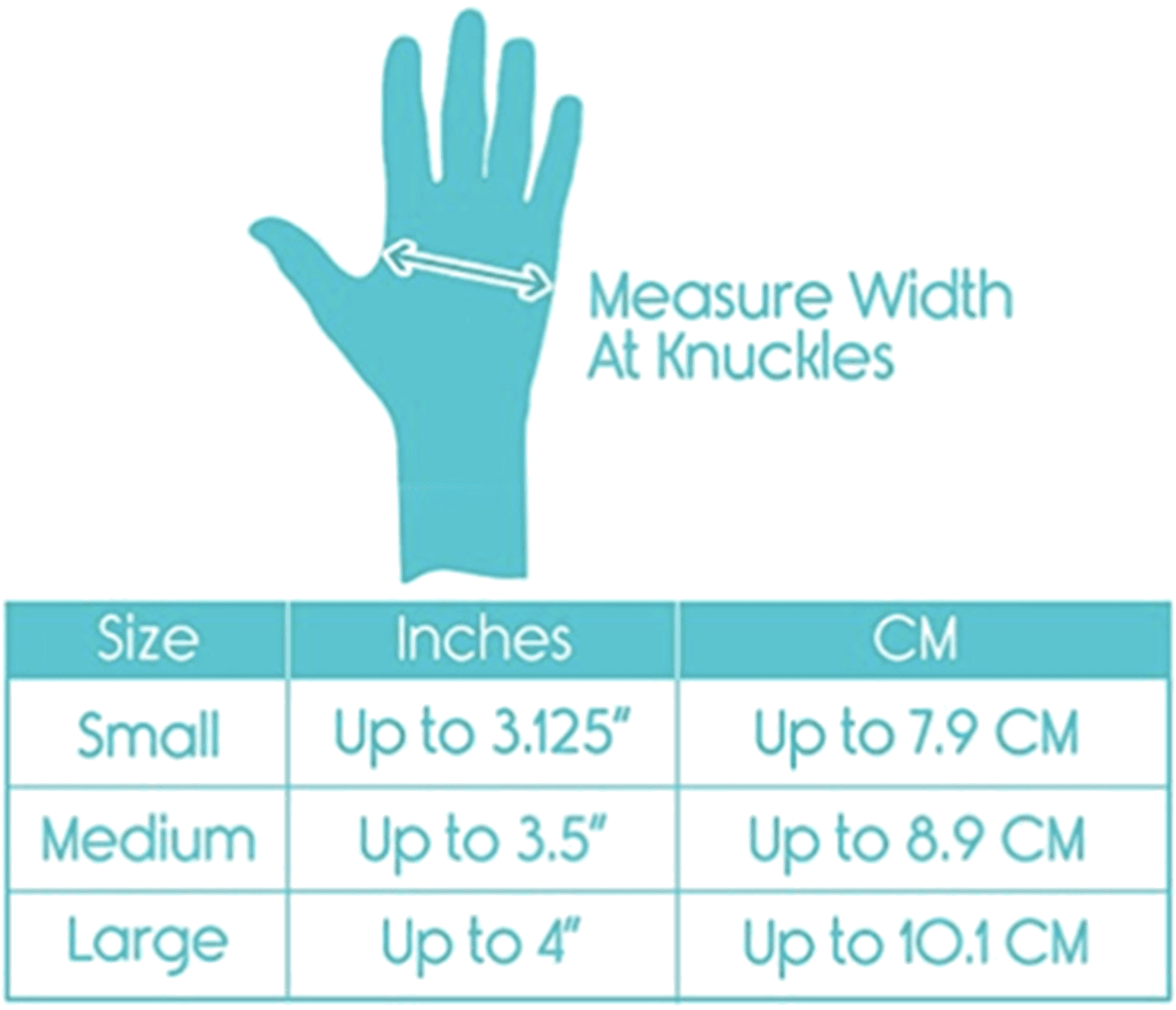 arthritis gloves size chart
