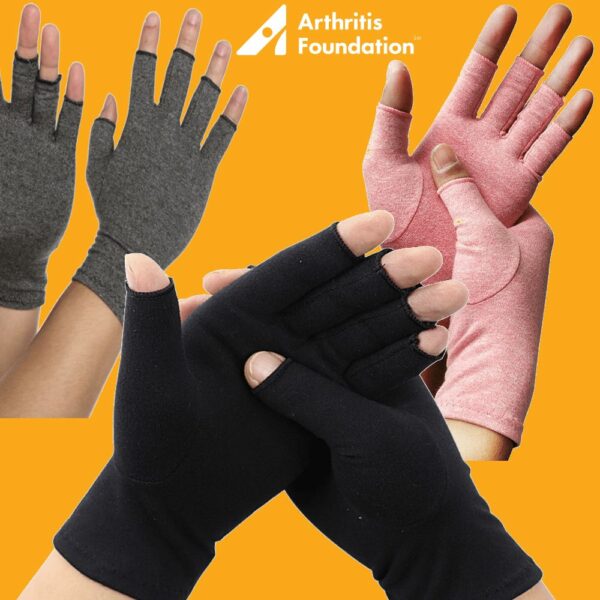 Guantes para la artritis 3 colores diferentes negro gris rosa