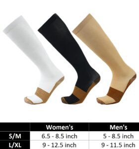 Copper Infused Compression Socks - Size Chart