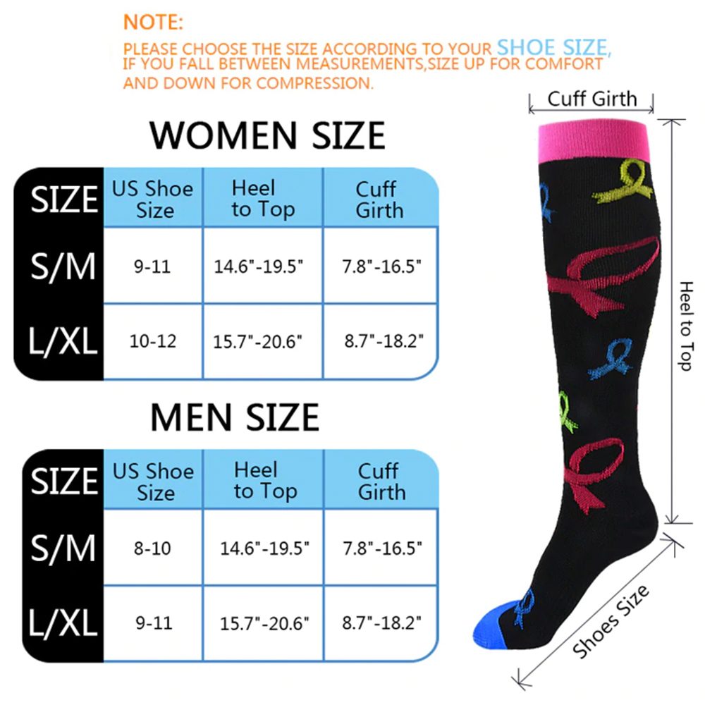 Colorful Graduated Compression Socks 3 Pairs - 20-30 mmHg