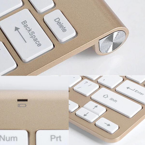 wireless keyboard wireless mouse set black silver gold