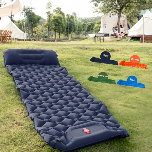 inflatable air mattress with integrated pump easy inflation waterproof swimming camping festival sleepover